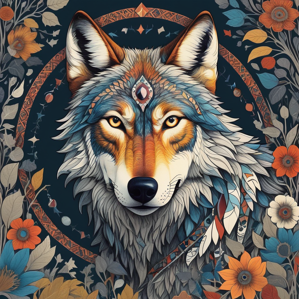 Wolf Amidst Flowers