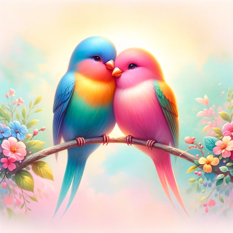 Lovebirds In Twilight