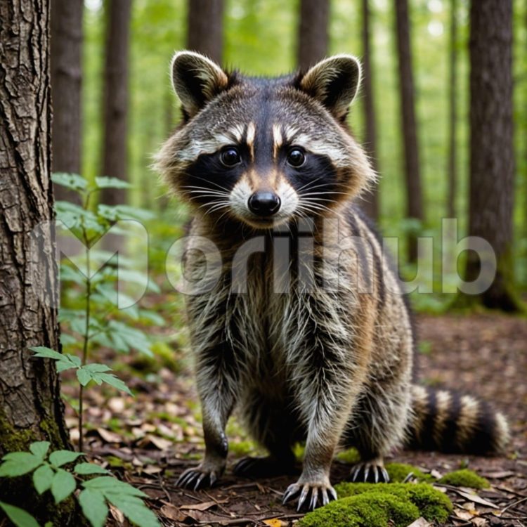 Raccoon in the Woods