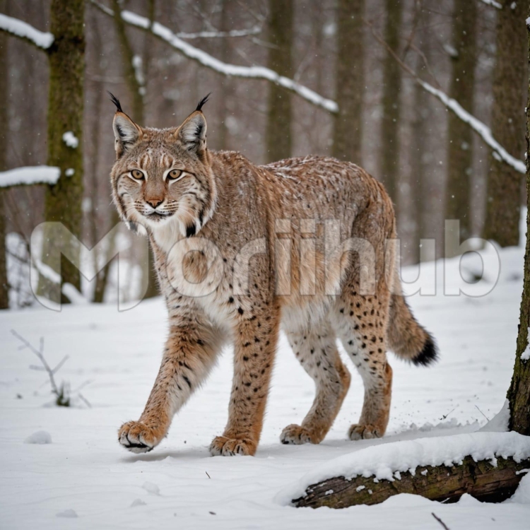 Lynx In Snow
