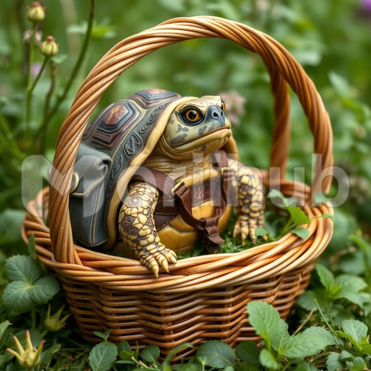 Tortoise In Basket