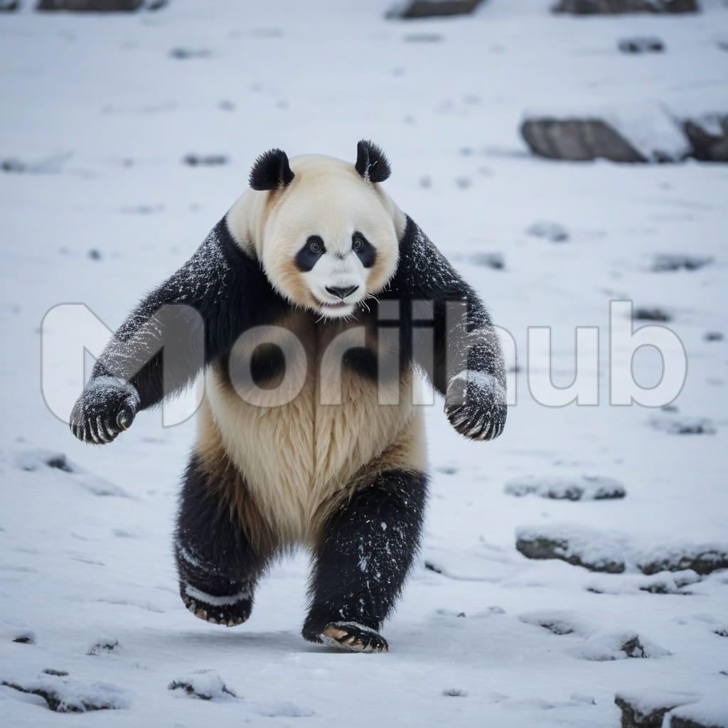 Panda In Snow