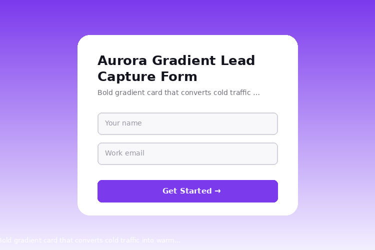 Aurora Gradient Lead Capture Form