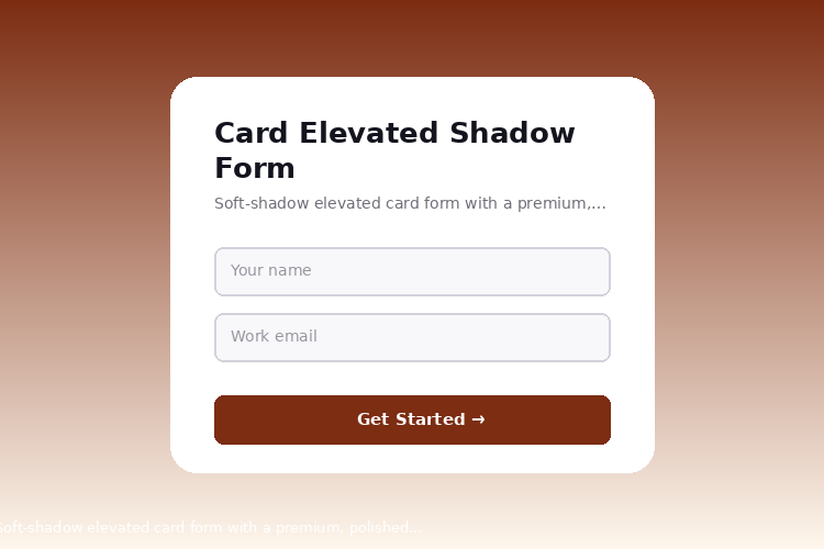 Card Elevated Shadow Form