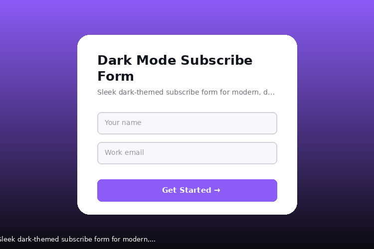Dark Mode Subscribe Form