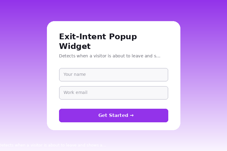 Exit-Intent Popup Widget