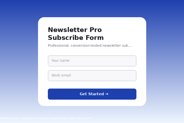 Newsletter Pro Subscribe Form