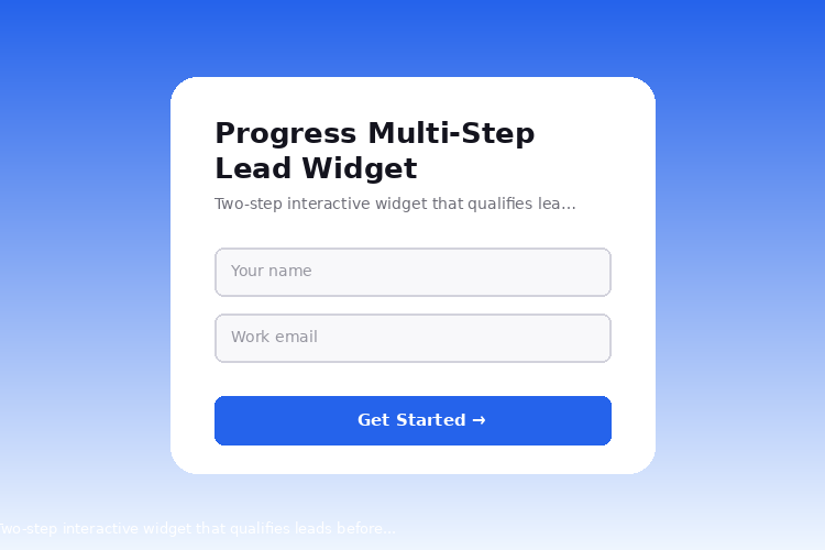 Progress Multi-Step Lead Widget