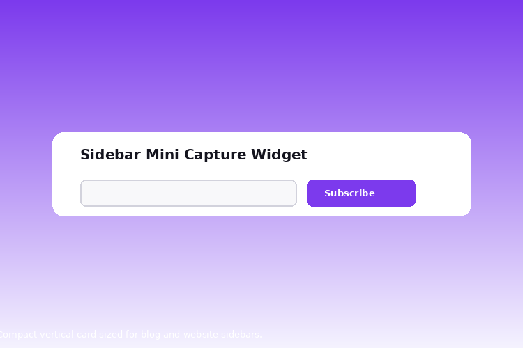 Sidebar Mini Capture Widget