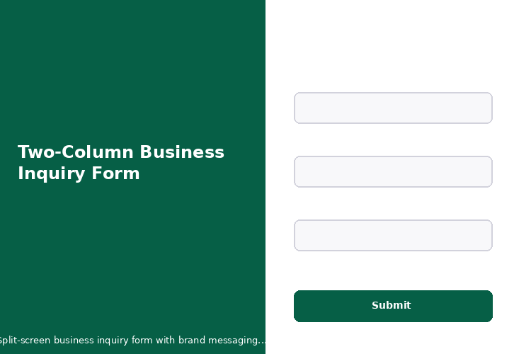Two-Column Business Inquiry Form