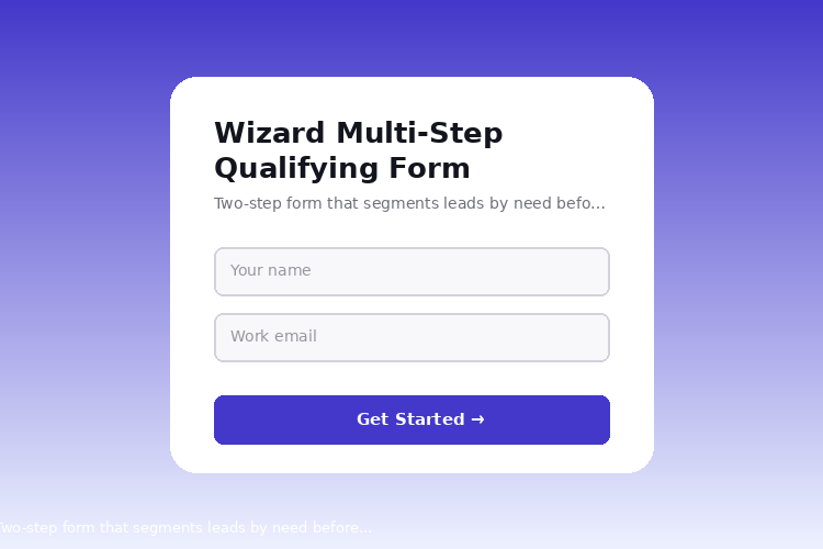 Wizard Multi-Step Qualifying Form